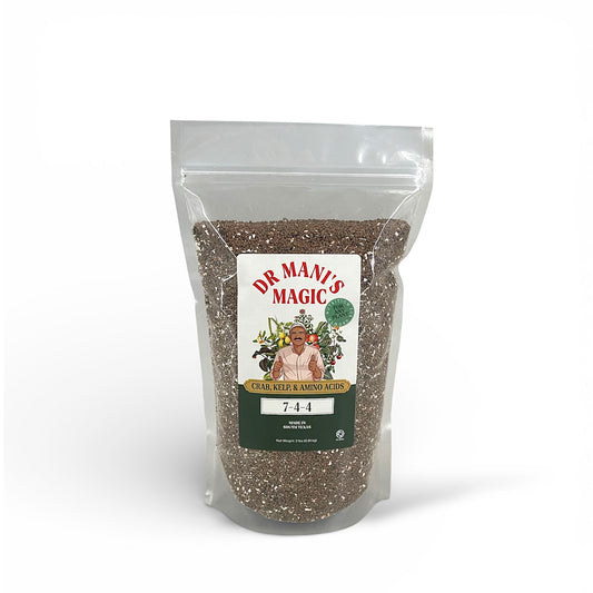 Organic Fertilizer | Crab, Kelp & Amino Acids (7‑4‑4) | Long-Lasting, Burn-Free Boost | Slow-Release Power for Steady Plant Growth